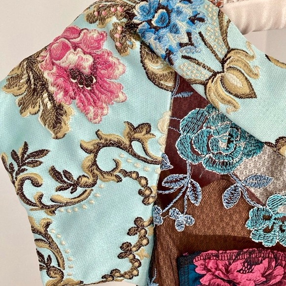 Byron Lars Beguile Brocade Sheath Dress size 2P petite short sleeved embroidered - Picture 10 of 14